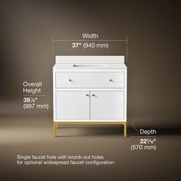 CalpaE 36'' bathroom vanity cabinet with sink and quartz top - image 3