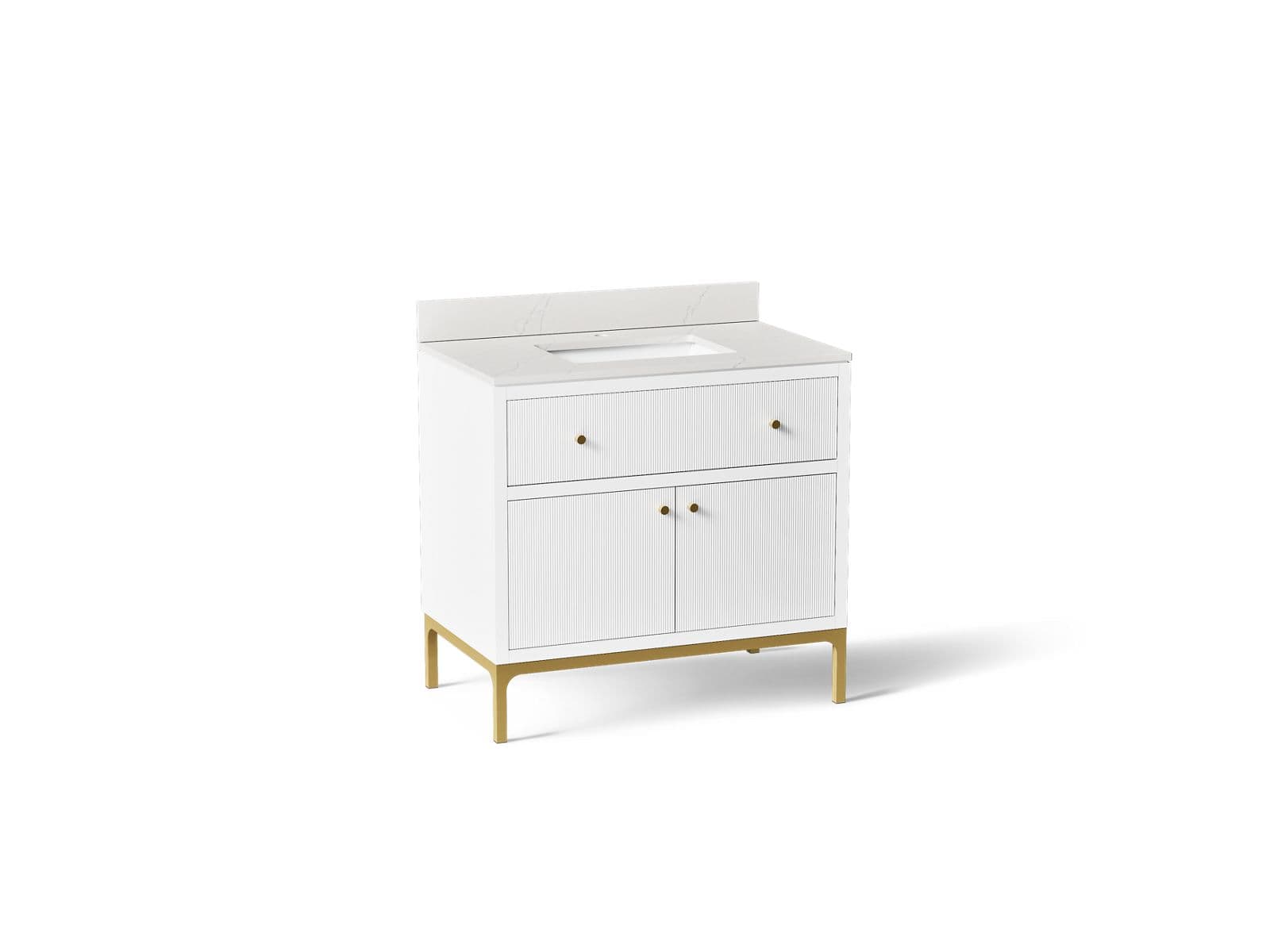 Kohler Calpa® 36" bathroom vanity cabinet with sink and quartz top by Kohler