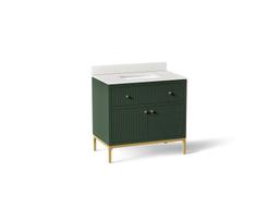 CalpaE 36'' bathroom vanity cabinet with sink and quartz top - image 1