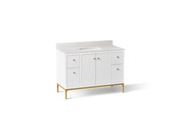 48'' bathroom vanity cabinet with sink and quartz top - image 1