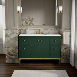 48'' bathroom vanity cabinet with sink and quartz top - image 2