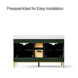 CalpaE 60'' bathroom vanity cabinet with sinks and quartz top - image 11