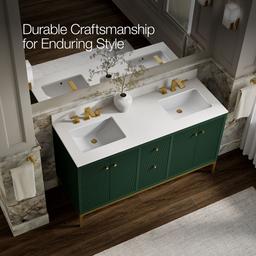 CalpaE 60'' bathroom vanity cabinet with sinks and quartz top - image 12