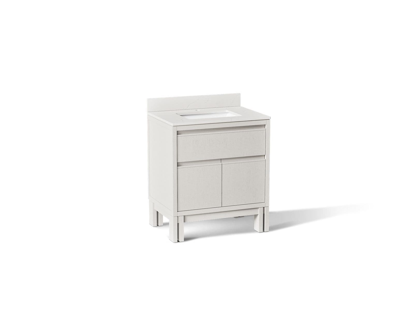 Kohler 30'' bathroom vanity cabinet with sink and quartz top - Gossamer White by Kohler