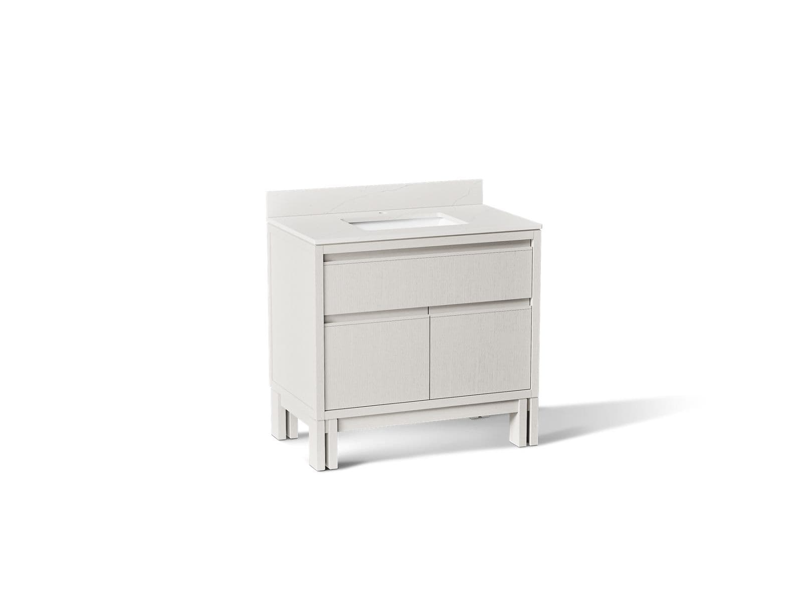 Kohler Solive™ 36" bathroom vanity cabinet with sink and quartz top by Kohler