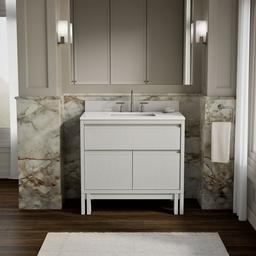 SoliveE 36'' bathroom vanity cabinet with sink and quartz top - image 2