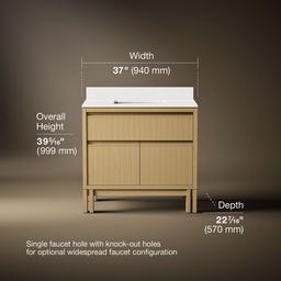 SoliveE 36'' bathroom vanity cabinet with sink and quartz top - image 3