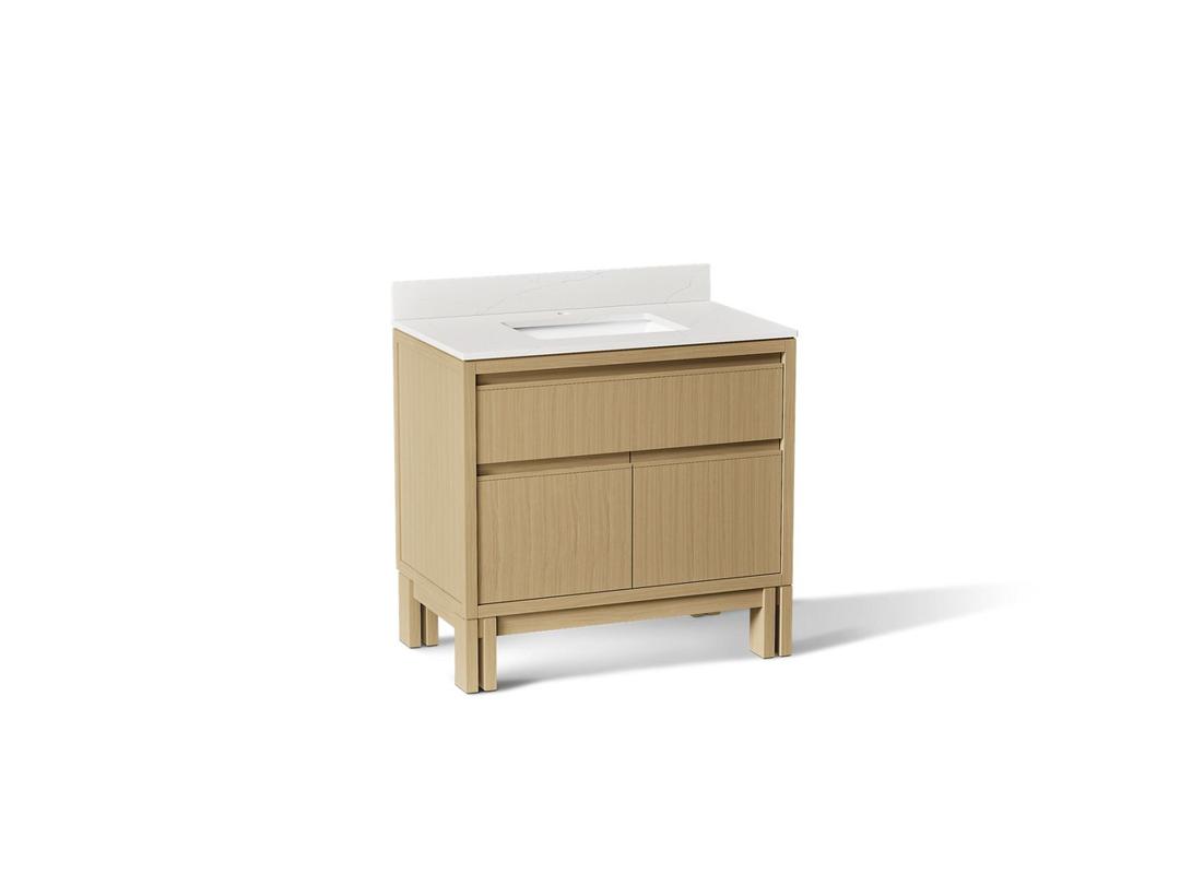 SoliveE 36'' bathroom vanity cabinet with sink and quartz top by Kohler