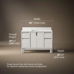 48'' bathroom vanity cabinet with sink and quartz top - image 3