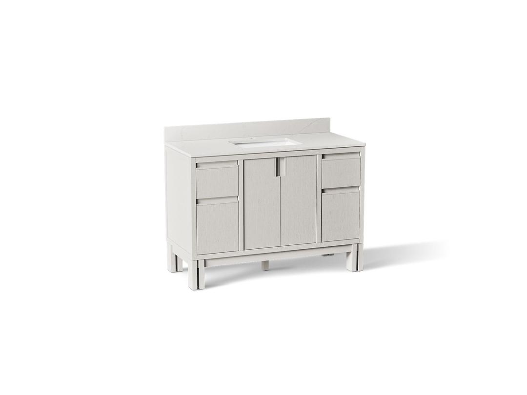 48'' bathroom vanity cabinet with sink and quartz top by Kohler