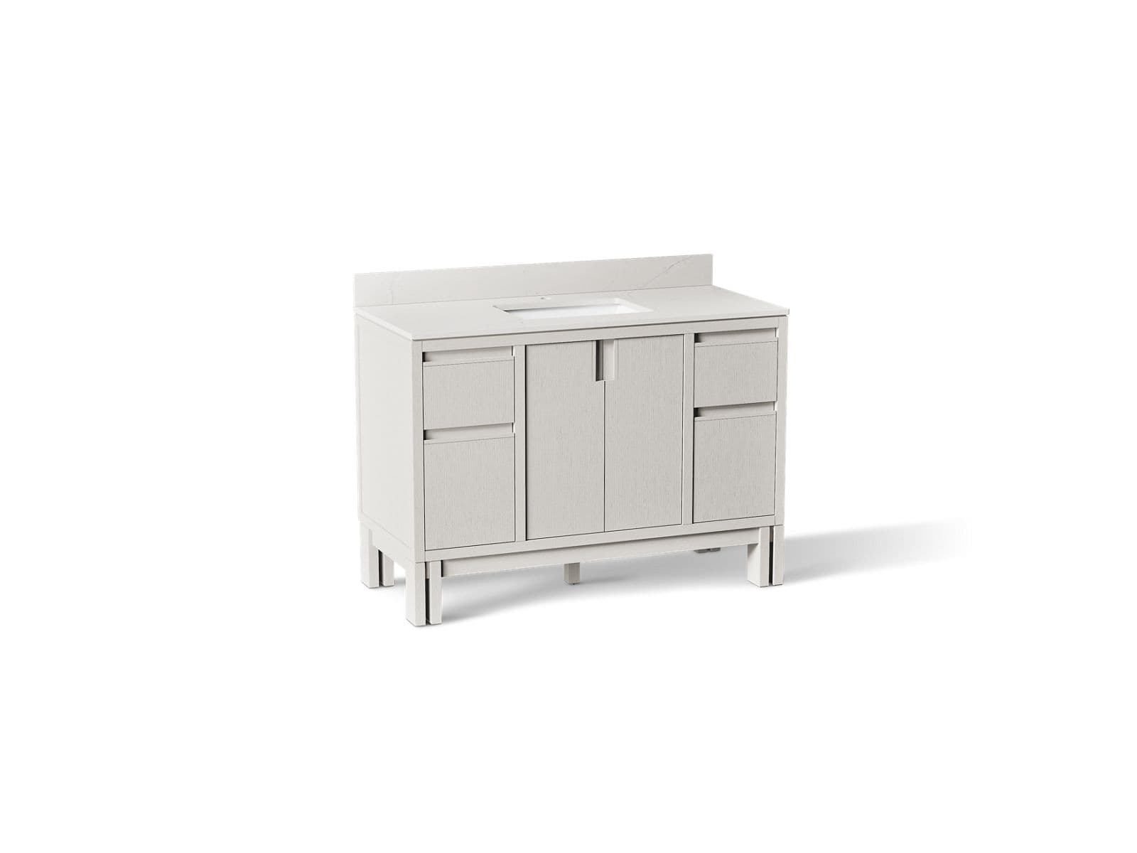 Kohler 48'' bathroom vanity cabinet with sink and quartz top - Gossamer White by Kohler