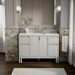 48'' bathroom vanity cabinet with sink and quartz top - image 2