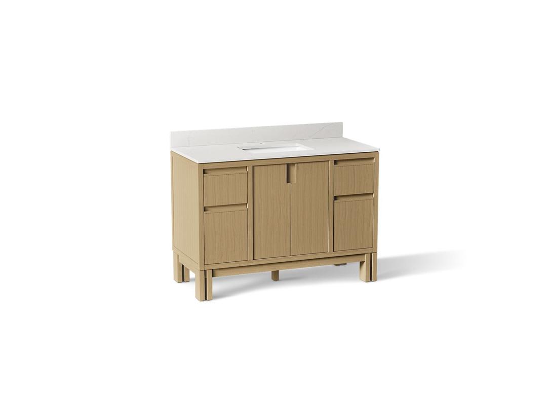 48'' bathroom vanity cabinet with sink and quartz top by Kohler
