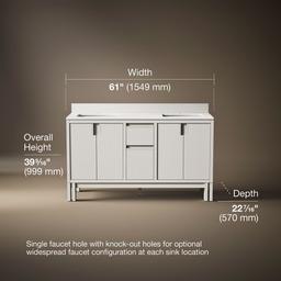 SoliveE 60'' bathroom vanity cabinet with sinks and quartz top - image 3