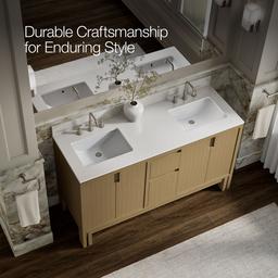 SoliveE 60'' bathroom vanity cabinet with sinks and quartz top - image 12