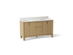SoliveE 60'' bathroom vanity cabinet with sinks and quartz top - image 1
