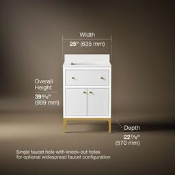 24'' bathroom vanity cabinet with sink and quartz top - image 3