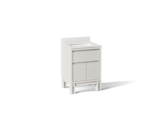 24'' bathroom vanity cabinet with sink and quartz top