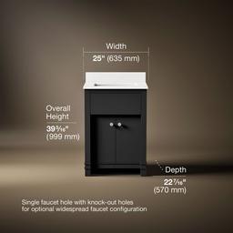 AlouetteE 24'' bathroom vanity cabinet with sink and quartz top - image 3