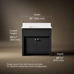 AlouetteE 36'' bathroom vanity cabinet with sink and quartz top - image 3