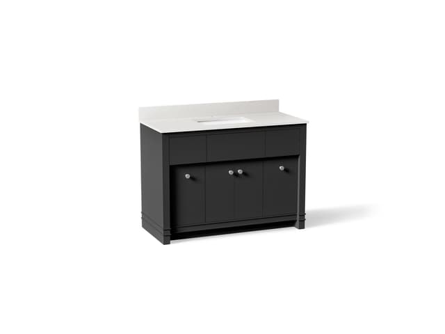 Kohler AlouetteE 48'' bathroom vanity cabinet with sink and quartz top - Ferrous Grey