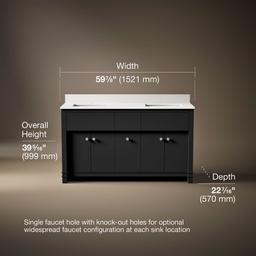 AlouetteE 60'' bathroom vanity cabinet with sinks and quartz top - image 3