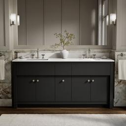 AlouetteE 72'' bathroom vanity cabinet with sinks and quartz top - image 2
