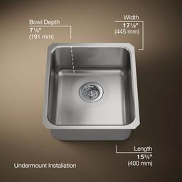 Kohler | Undertone | Undermount Kitchen Sink - Stainless Steel - image 3
