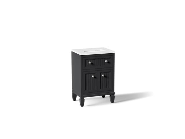 Kohler Hearthaven 24'' bathroom vanity cabinet with sink and quartz top - Slate Grey