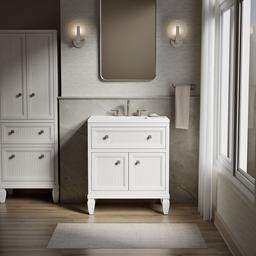 Hearthaven 30'' bathroom vanity cabinet with sink and quartz top - image 2