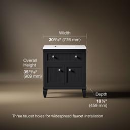 Hearthaven 30'' bathroom vanity cabinet with sink and quartz top - image 3