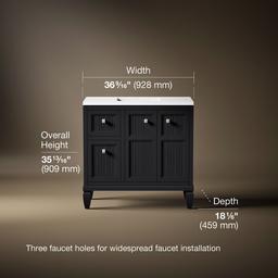 Hearthaven 36'' bathroom vanity cabinet with sink and quartz top - image 3