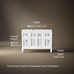 Hearthaven 48'' bathroom vanity cabinet with sink and quartz top - image 3