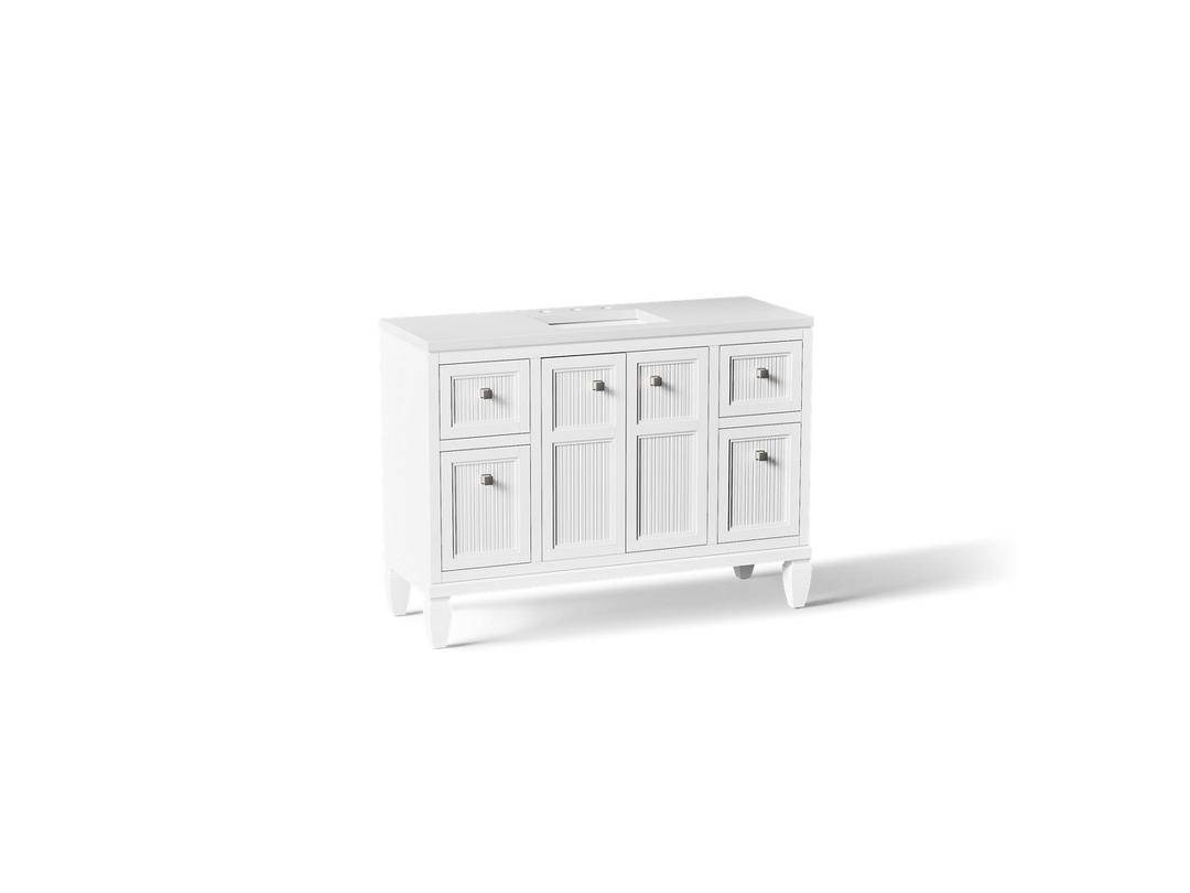 Hearthaven 48'' bathroom vanity cabinet with sink and quartz top by Kohler