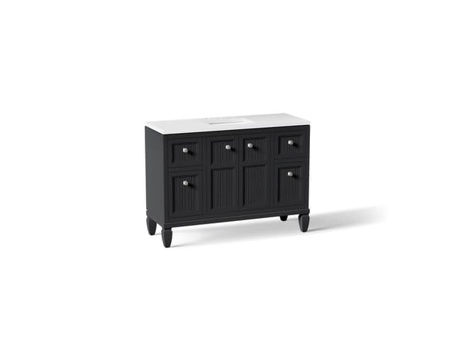 Kohler Hearthaven 48'' bathroom vanity cabinet with sink and quartz top - Slate Grey