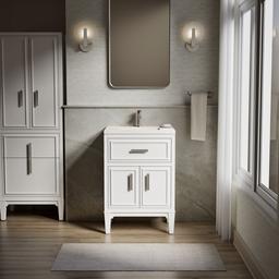 Southerk 24'' bathroom vanity cabinet with sink and quartz top - image 2