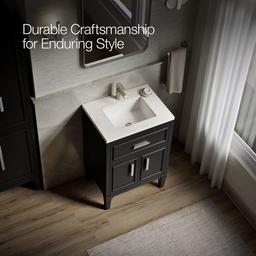 Southerk 24'' bathroom vanity cabinet with sink and quartz top - image 11