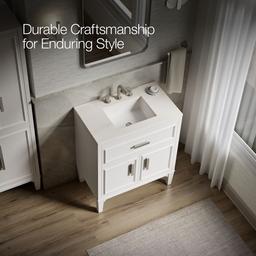 Southerk 30'' bathroom vanity cabinet with sink and quartz top - image 12