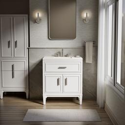 Southerk 30'' bathroom vanity cabinet with sink and quartz top - image 2