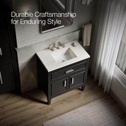 Southerk 30'' bathroom vanity cabinet with sink and quartz top - image 12