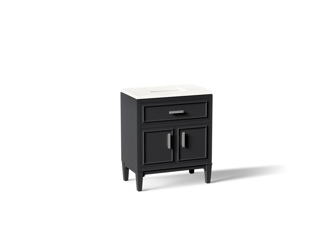 Southerk 30'' bathroom vanity cabinet with sink and quartz top by Kohler