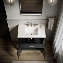 Southerk 30'' bathroom vanity cabinet with sink and quartz top - image 11