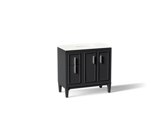 Kohler Southerk 36'' bathroom vanity cabinet with sink and quartz top - Slate Grey