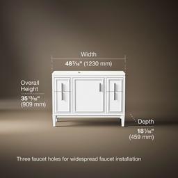 Southerk 48'' bathroom vanity cabinet with sink and quartz top - image 3