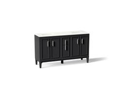 Southerk 60'' bathroom vanity cabinet with sinks and quartz top - image 1