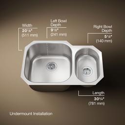 Kohler | Undertone | Undermount Kitchen Sink - Stainless Steel - image 3