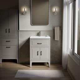 Seer 24'' bathroom vanity cabinet with sink and quartz top - image 2