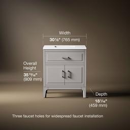 Seer 30'' bathroom vanity cabinet with sink and quartz top - image 3