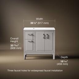 Seer 36'' bathroom vanity cabinet with sink and quartz top - image 3