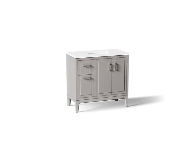 Kohler Seer 36'' bathroom vanity cabinet with sink and quartz top - Mohair Grey
